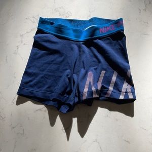 navy blue nike pro shorts